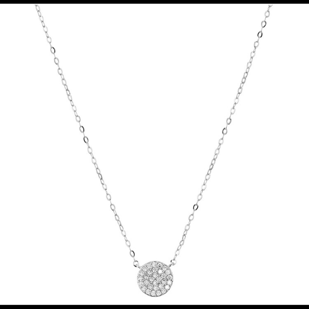 Nadri Small Circle Pendant Necklace, 14" - Silver